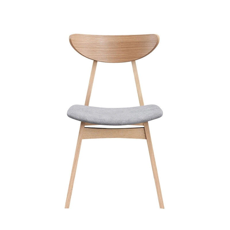 Set di 2 sedie da pranzo in nero / noce / rovere, struttura in legno, seduta imbottita