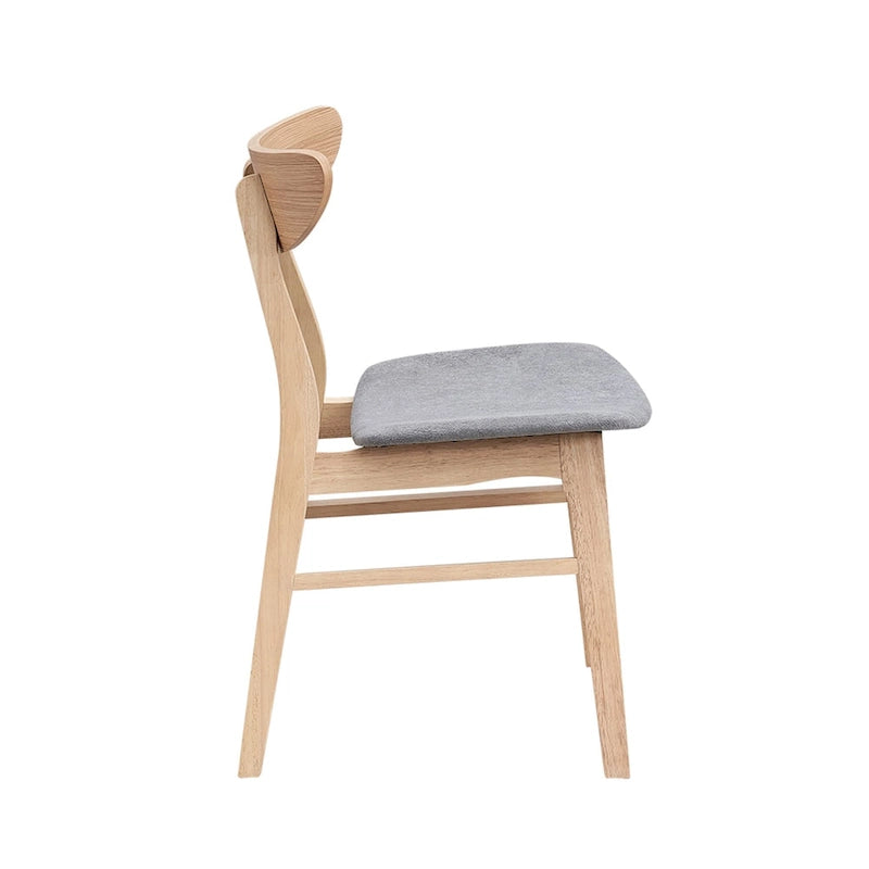 Set di 2 sedie da pranzo in nero / noce / rovere, struttura in legno, seduta imbottita