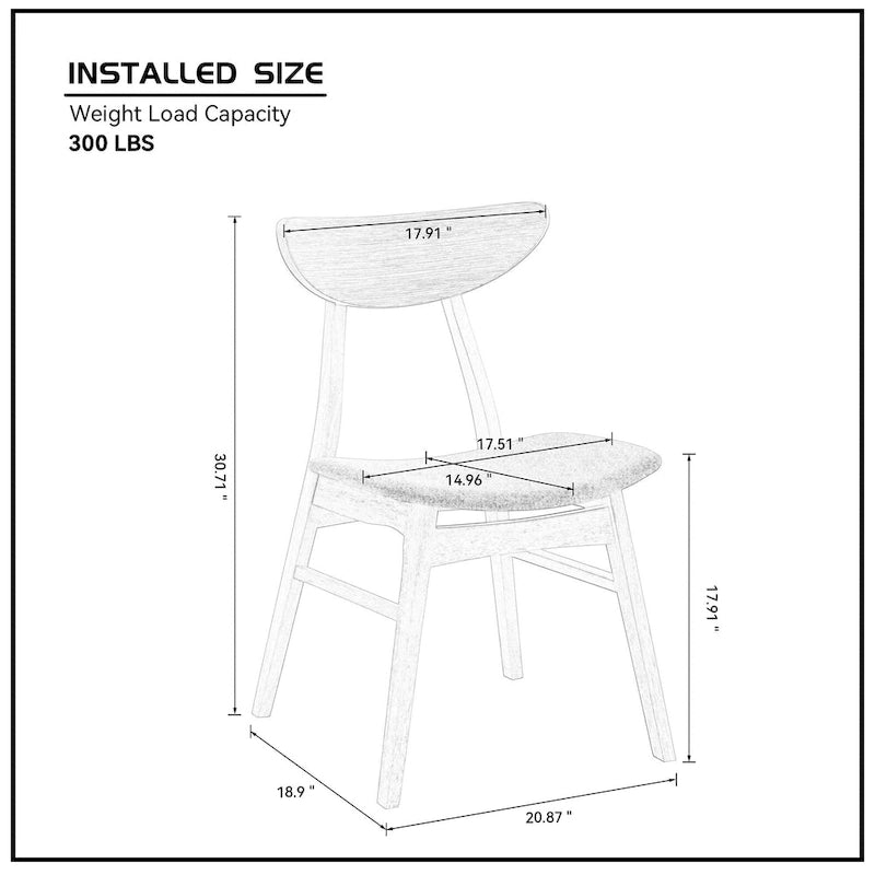 Set di 2 sedie da pranzo in nero / noce / rovere, struttura in legno, seduta imbottita