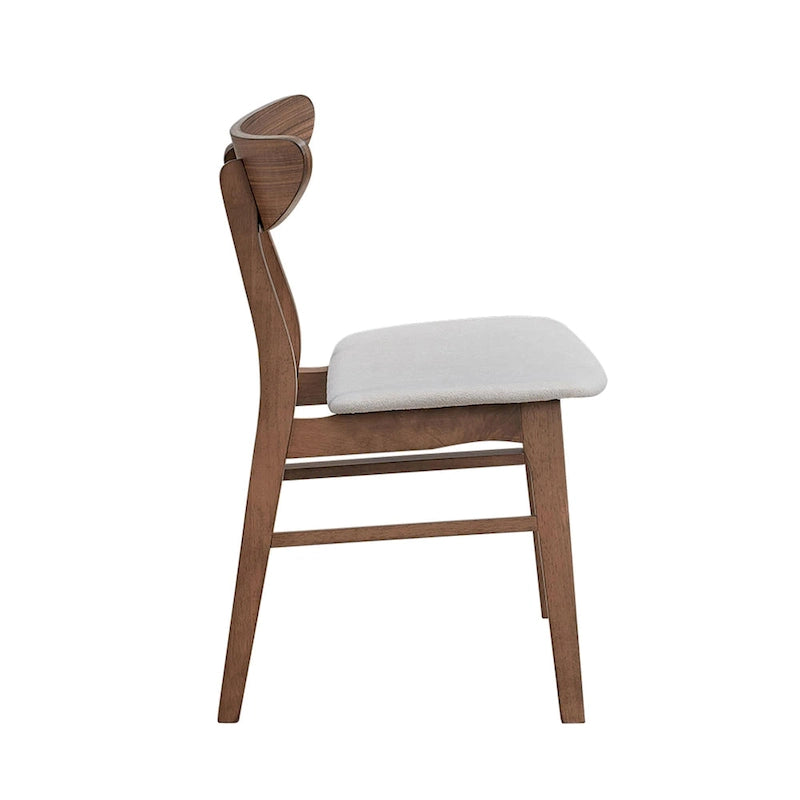 Set di 2 sedie da pranzo in nero / noce / rovere, struttura in legno, seduta imbottita