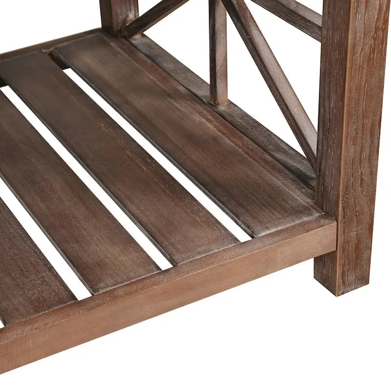 Tavolino da caffè rustico con struttura a X Antique Black / Antique Brown