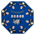 Piano del tavolo da poker pieghevole blu/verde, 8 giocatori