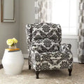 Poltrona reclinabile a spinta con schienale ad ala, floreale/beige/grigio, sedile singolo