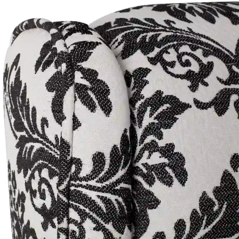 Poltrona reclinabile a spinta con schienale ad ala, floreale/beige/grigio, sedile singolo