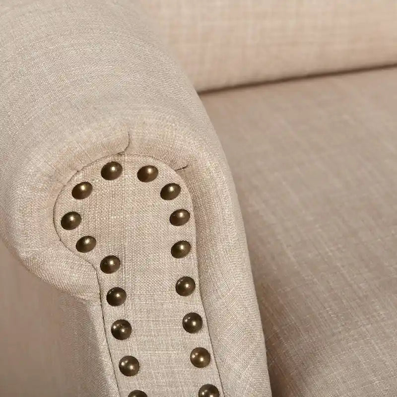 Poltrona reclinabile a spinta con schienale ad ala, floreale/beige/grigio, sedile singolo