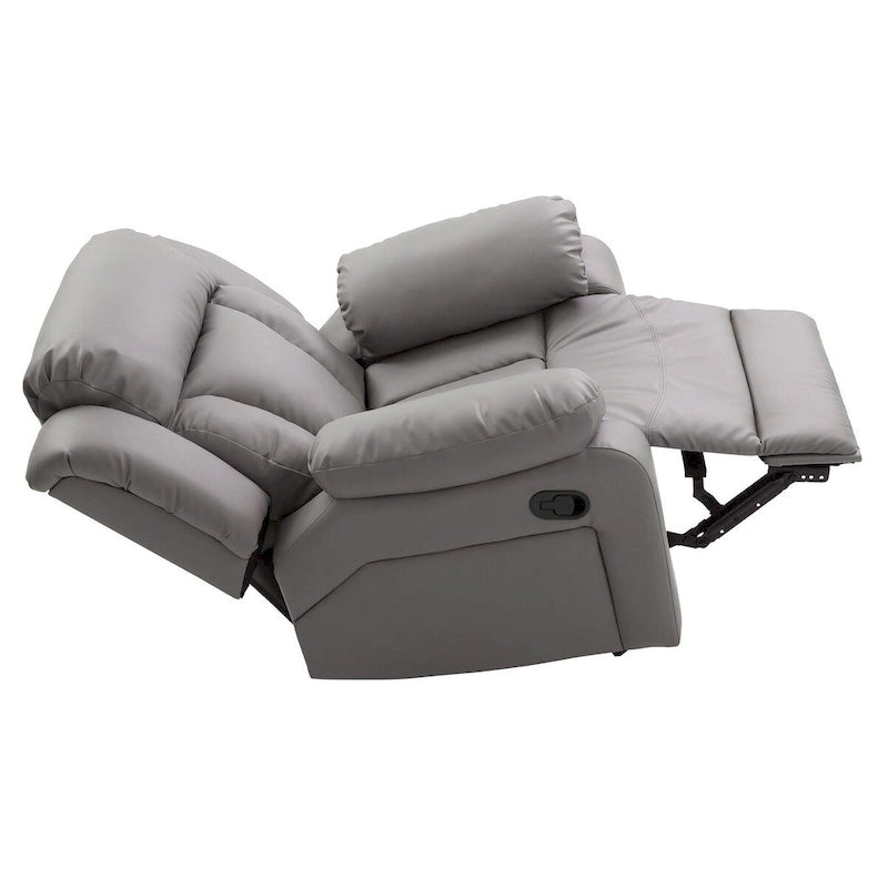 Poltrona reclinabile a dondolo in similpelle marrone scuro / grigio / nero / bianco / beige, a seduta singola