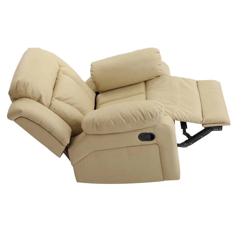 Poltrona reclinabile a dondolo in similpelle marrone scuro / grigio / nero / bianco / beige, a seduta singola