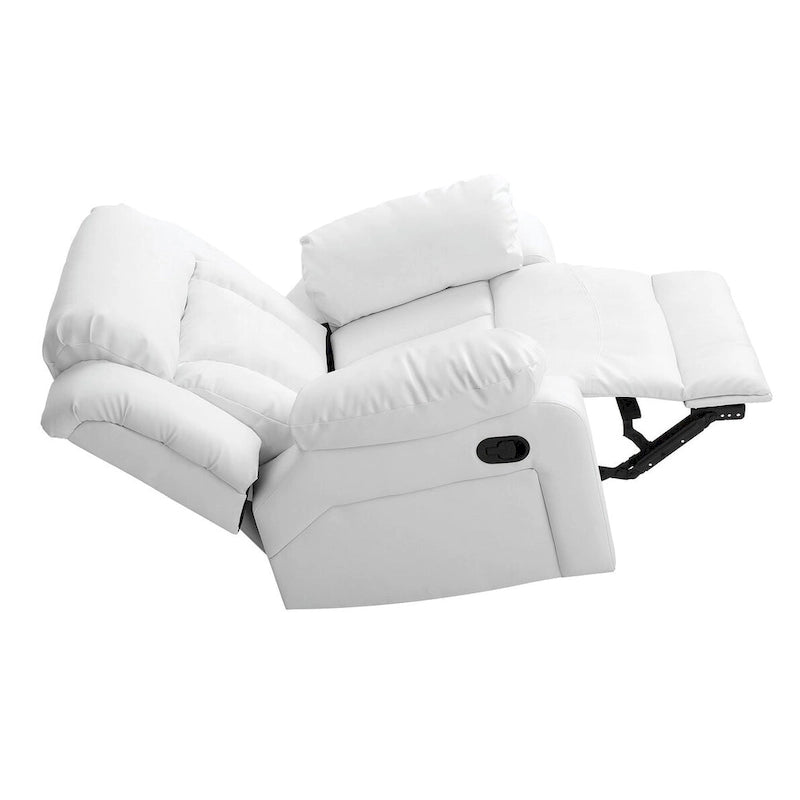 Poltrona reclinabile a dondolo in similpelle marrone scuro / grigio / nero / bianco / beige, a seduta singola