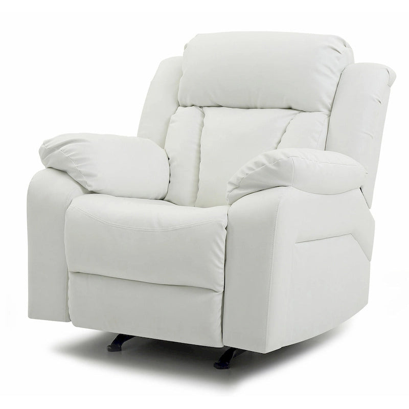 Poltrona reclinabile a dondolo in similpelle marrone scuro / grigio / nero / bianco / beige, a seduta singola