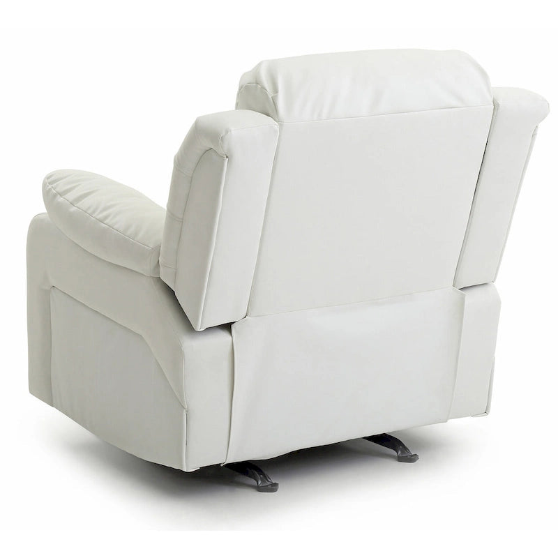 Poltrona reclinabile a dondolo in similpelle marrone scuro / grigio / nero / bianco / beige, a seduta singola
