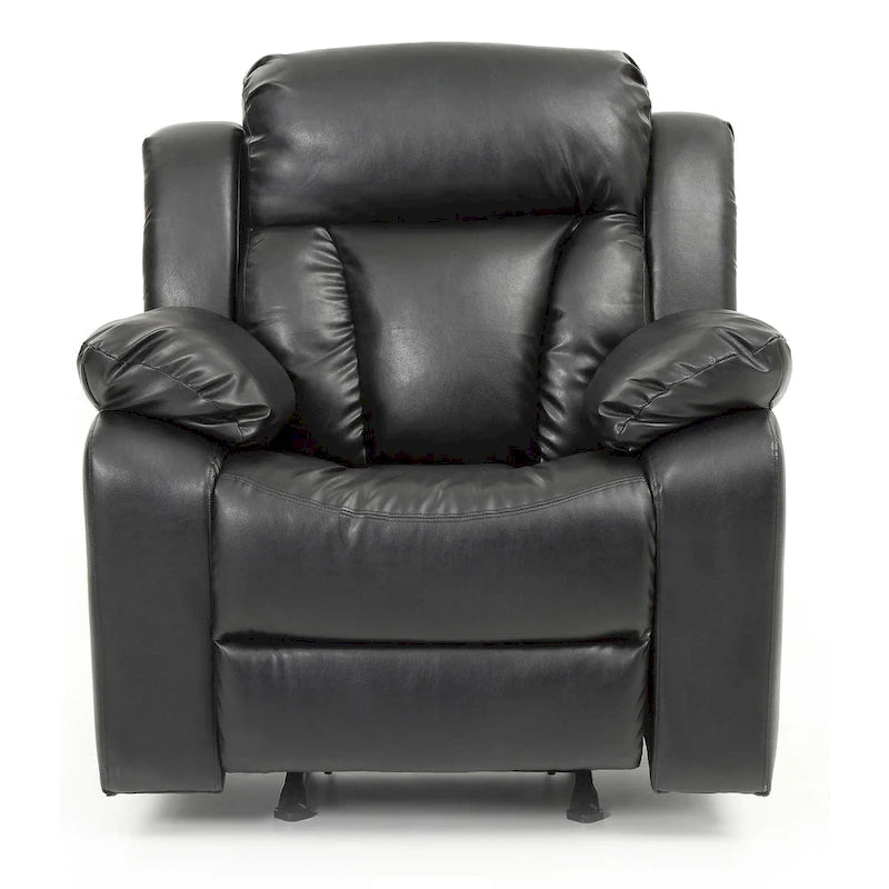 Poltrona reclinabile a dondolo in similpelle marrone scuro / grigio / nero / bianco / beige, a seduta singola