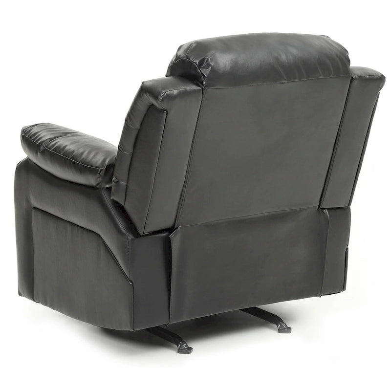 Poltrona reclinabile a dondolo in similpelle marrone scuro / grigio / nero / bianco / beige, a seduta singola