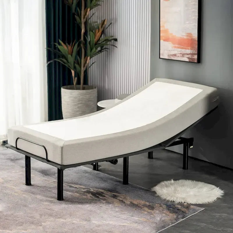Telaio Letto Regolabile Grigio con Doppi Motori, per 1-2 Persone (Queen/Twin XL)