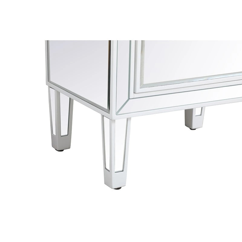 Comodino a 1 cassetto a specchio argento/oro/bianco, largo 45,7 cm