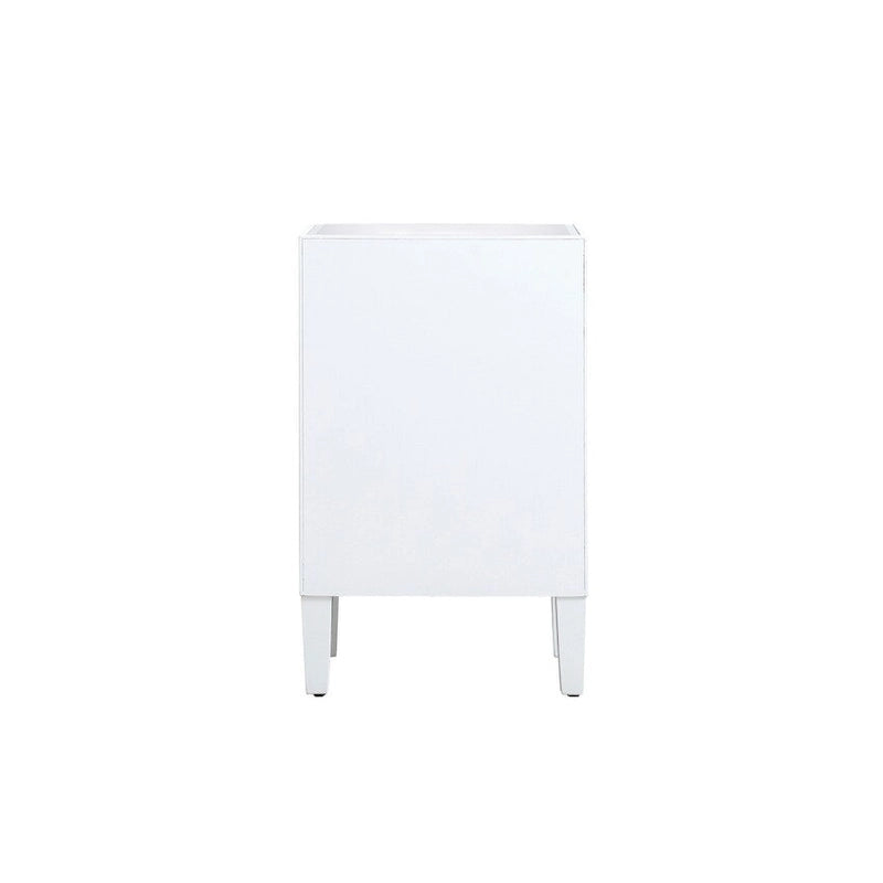 Comodino a 1 cassetto a specchio argento/oro/bianco, largo 45,7 cm