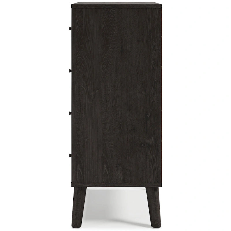 Cassettiera bicolore marrone scuro/naturale e bianco/naturale e marrone/nero – 3/4/5 cassetti