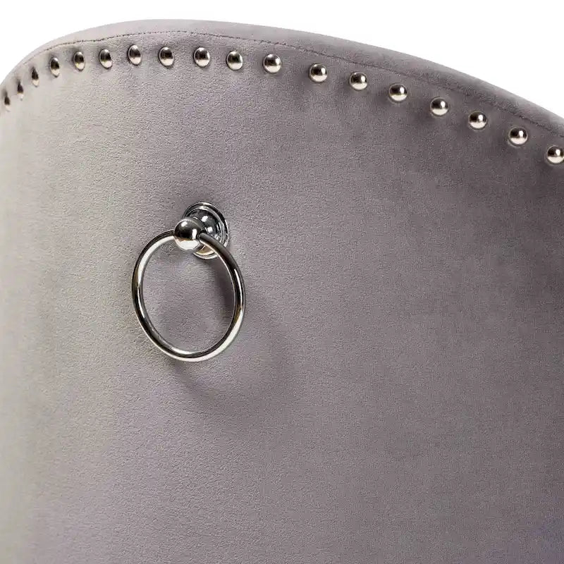 Sedia d'accento girevole in velluto blu navy/grigio, seduta singola