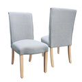 Sedia da pranzo Parsons con bordo smerlato grigio chiaro/crema, set da 2