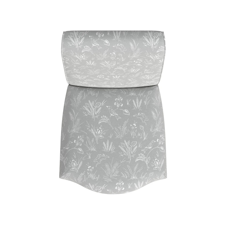 Sedia da pranzo Parsons con bordo smerlato grigio chiaro/crema, set da 2