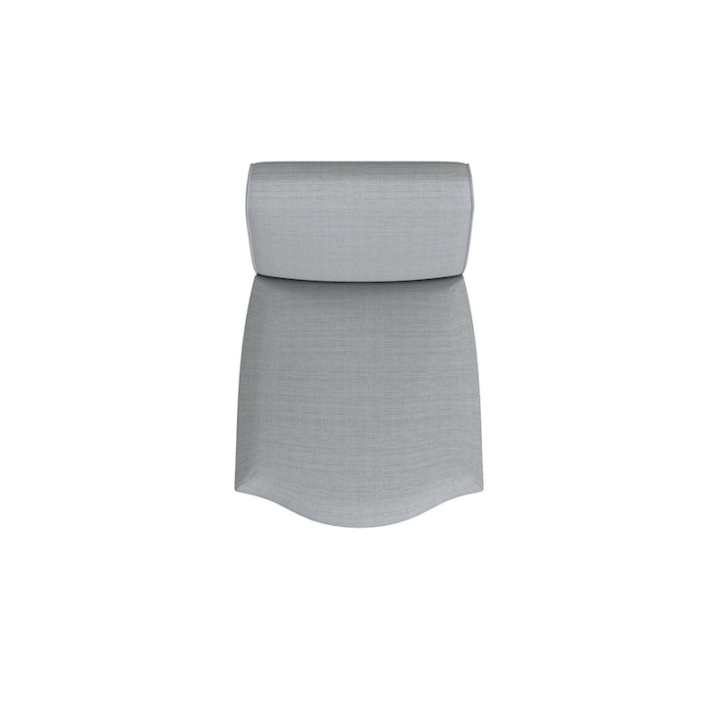 Sedia da pranzo Parsons con bordo smerlato grigio chiaro/crema, set da 2
