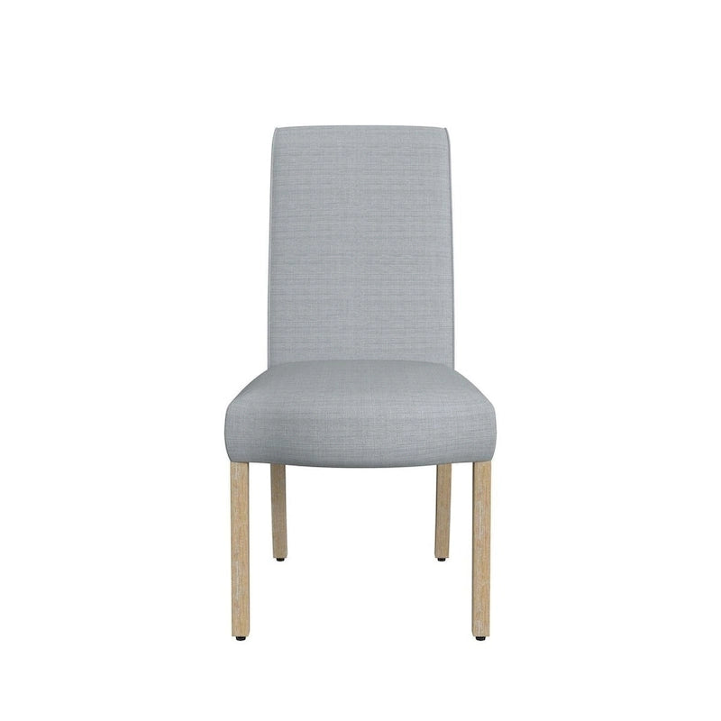 Sedia da pranzo Parsons con bordo smerlato grigio chiaro/crema, set da 2