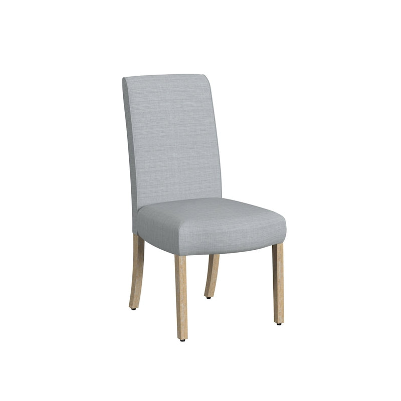 Sedia da pranzo Parsons con bordo smerlato grigio chiaro/crema, set da 2