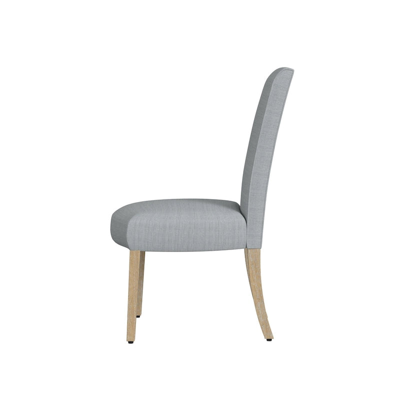 Sedia da pranzo Parsons con bordo smerlato grigio chiaro/crema, set da 2