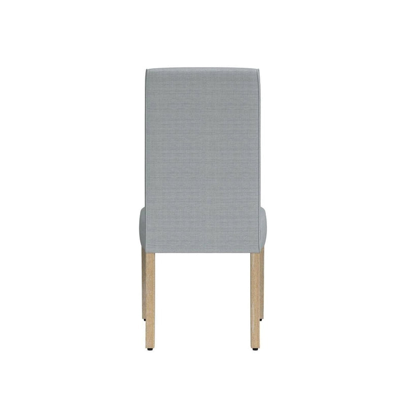 Sedia da pranzo Parsons con bordo smerlato grigio chiaro/crema, set da 2