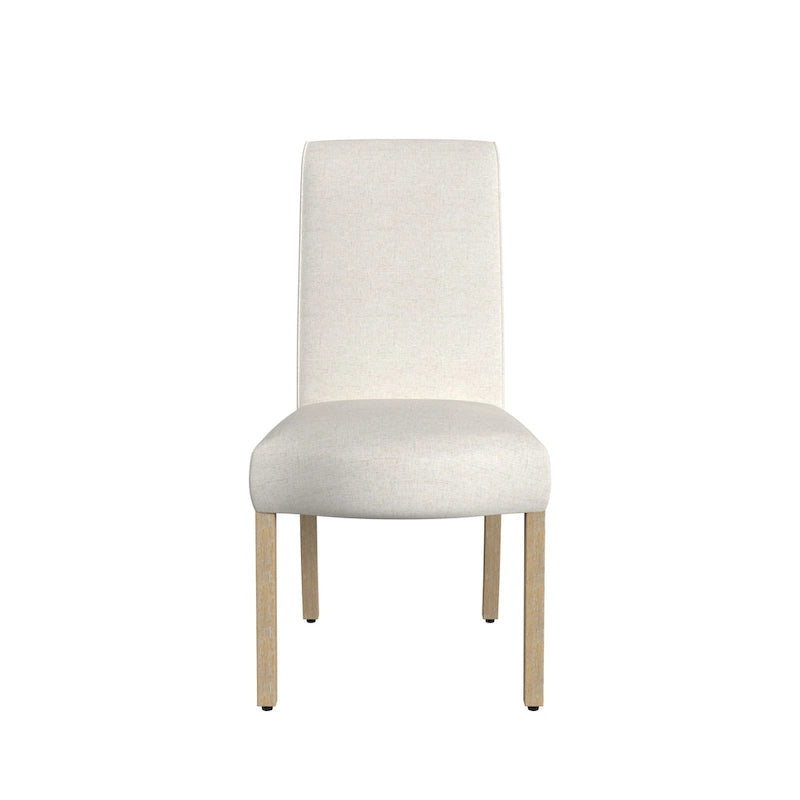 Sedia da pranzo Parsons con bordo smerlato grigio chiaro/crema, set da 2
