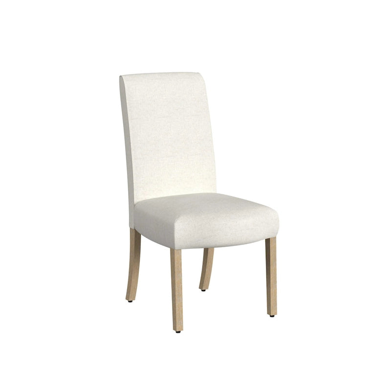 Sedia da pranzo Parsons con bordo smerlato grigio chiaro/crema, set da 2