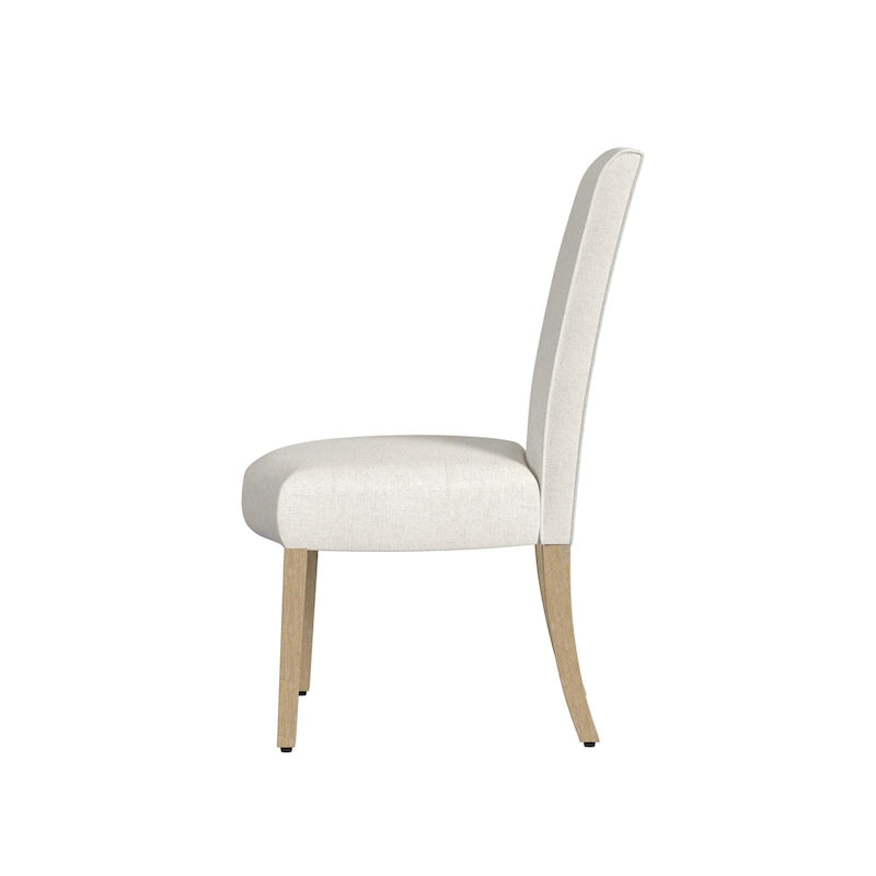 Sedia da pranzo Parsons con bordo smerlato grigio chiaro/crema, set da 2