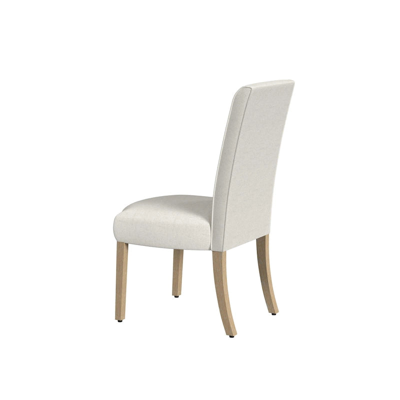 Sedia da pranzo Parsons con bordo smerlato grigio chiaro/crema, set da 2