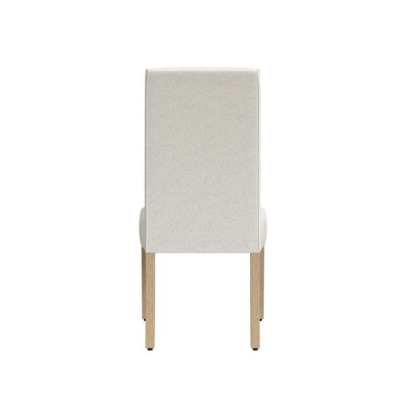Sedia da pranzo Parsons con bordo smerlato grigio chiaro/crema, set da 2