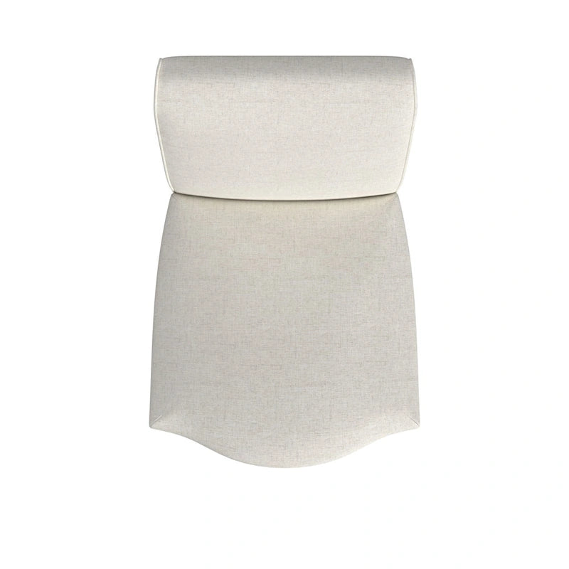 Sedia da pranzo Parsons con bordo smerlato grigio chiaro/crema, set da 2