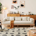 Divano a 3 Posti in Cotone Lino – Beige / Caffè | Stile Moderno | 3 Posti