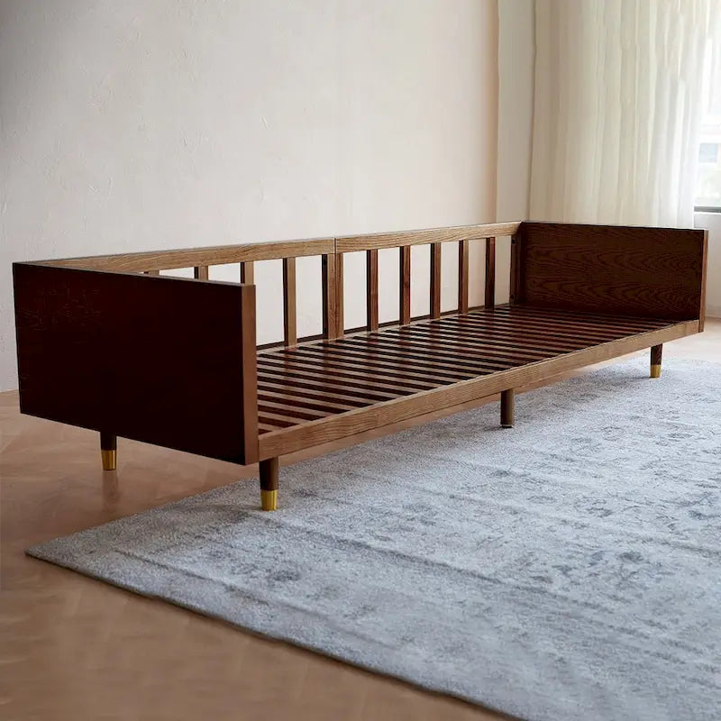 Divano a 3 Posti in Cotone Lino – Beige / Caffè | Stile Moderno | 3 Posti