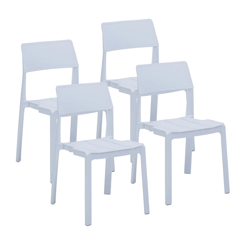 Sedia da pranzo impilabile in plastica nera/bianca/grigia, set da 4 pezzi
