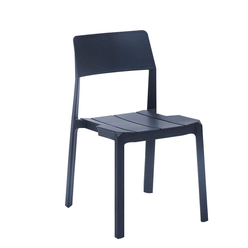 Sedia da pranzo impilabile in plastica nera/bianca/grigia, set da 4 pezzi