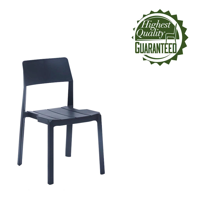 Sedia da pranzo impilabile in plastica nera/bianca/grigia, set da 4 pezzi