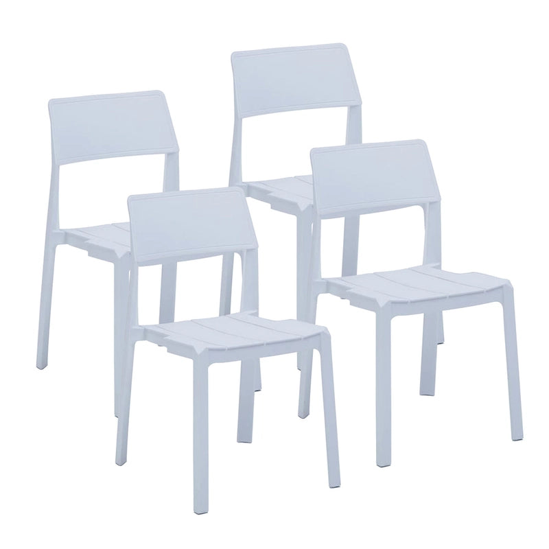 Sedia da pranzo impilabile in plastica nera/bianca/grigia, set da 4 pezzi