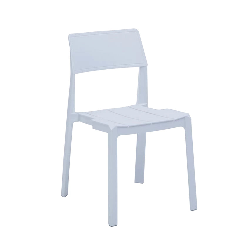 Sedia da pranzo impilabile in plastica nera/bianca/grigia, set da 4 pezzi
