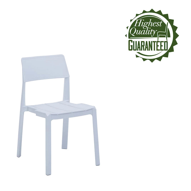 Sedia da pranzo impilabile in plastica nera/bianca/grigia, set da 4 pezzi
