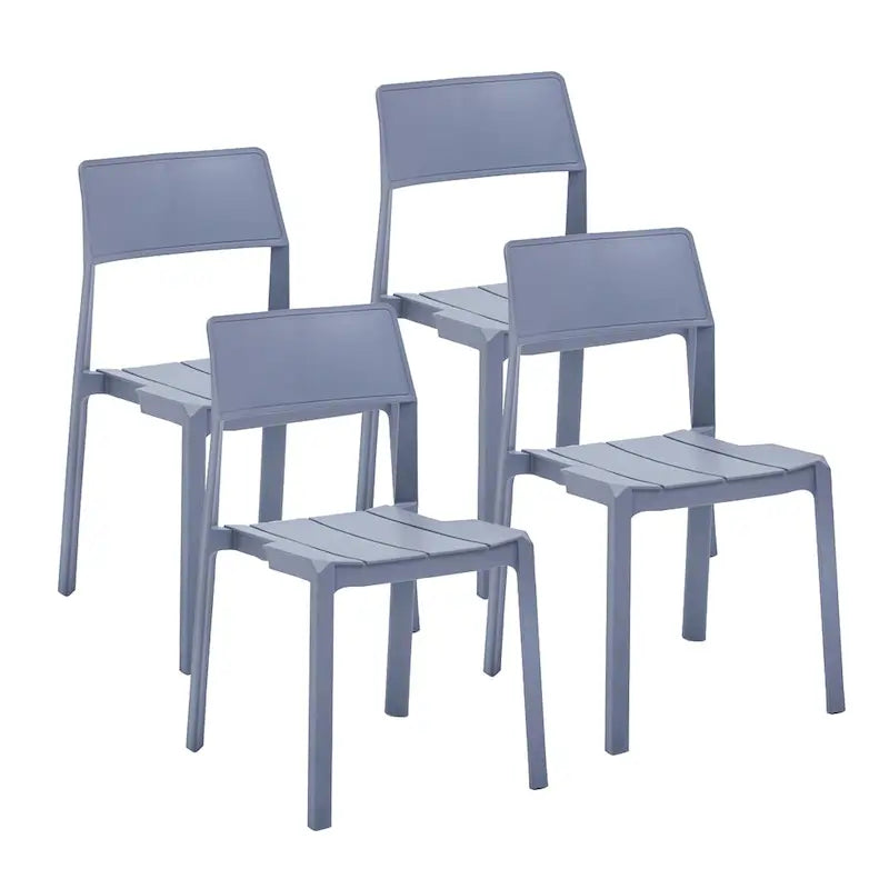 Sedia da pranzo impilabile in plastica nera/bianca/grigia, set da 4 pezzi