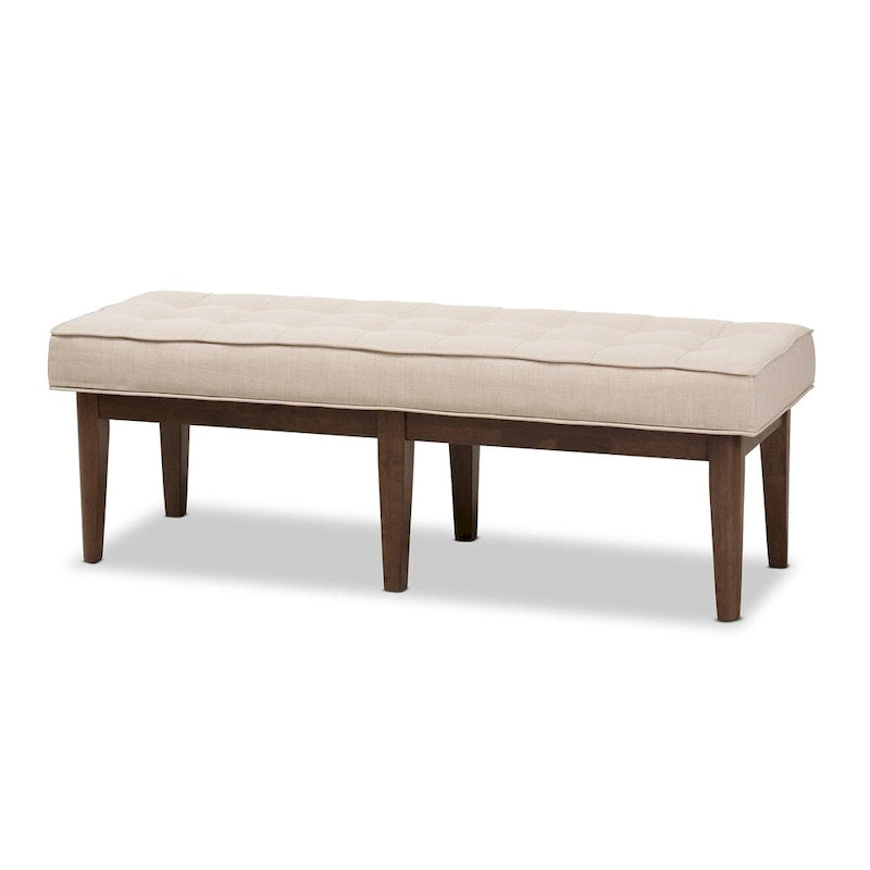Panca capitonné Mid-Century – Beige / Grigio / Antracite, 1 posto
