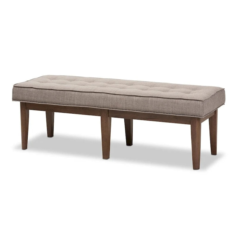 Panca capitonné Mid-Century – Beige / Grigio / Antracite, 1 posto