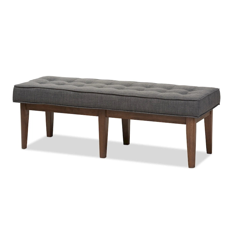 Panca capitonné Mid-Century – Beige / Grigio / Antracite, 1 posto