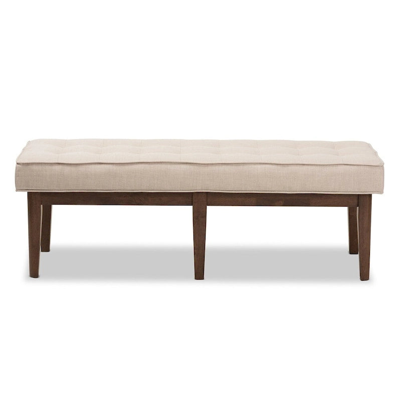 Panca capitonné Mid-Century – Beige / Grigio / Antracite, 1 posto