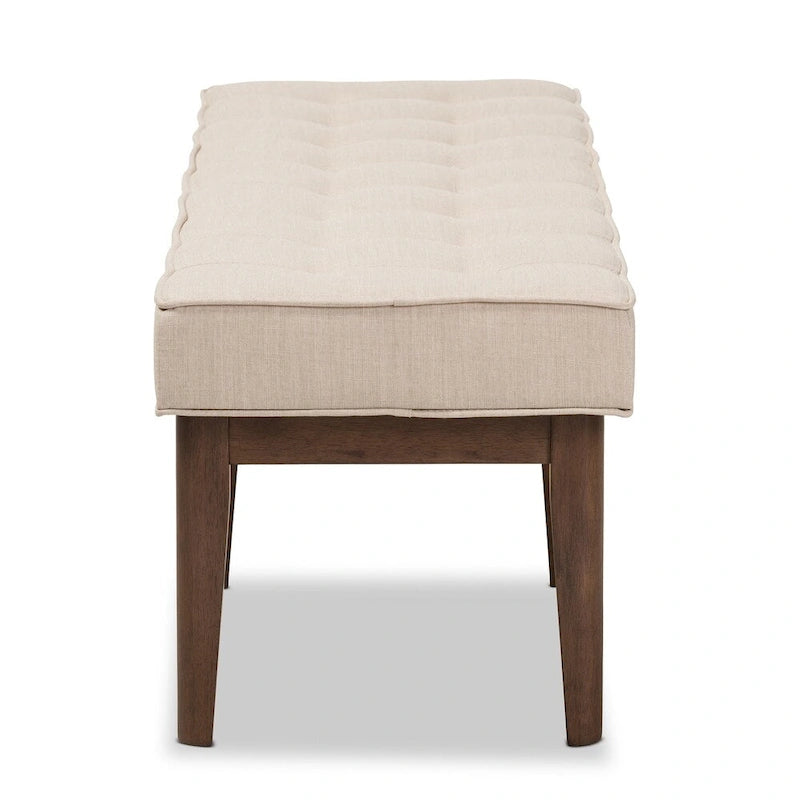 Panca capitonné Mid-Century – Beige / Grigio / Antracite, 1 posto