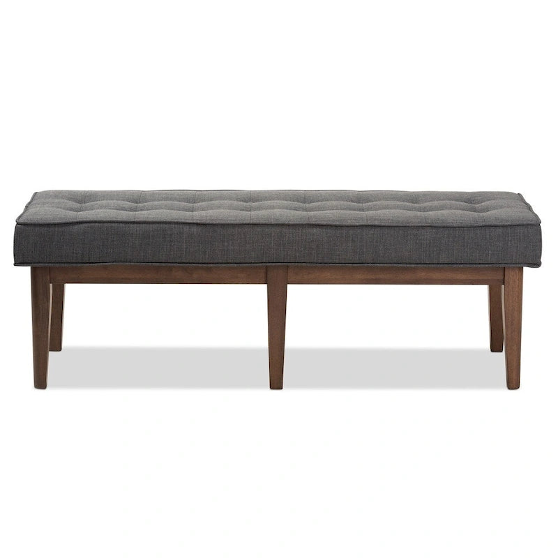 Panca capitonné Mid-Century – Beige / Grigio / Antracite, 1 posto