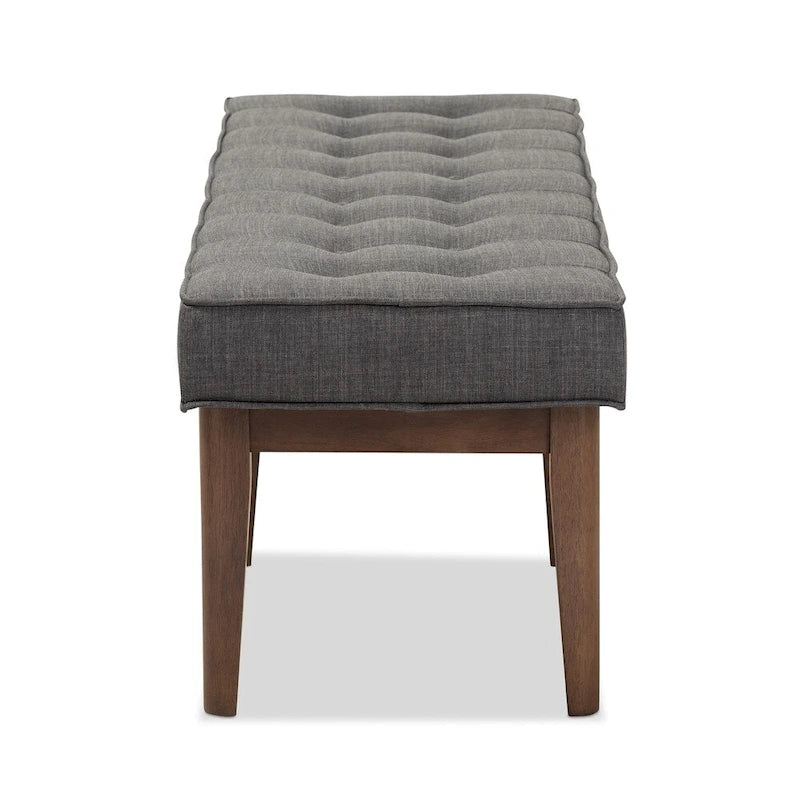 Panca capitonné Mid-Century – Beige / Grigio / Antracite, 1 posto